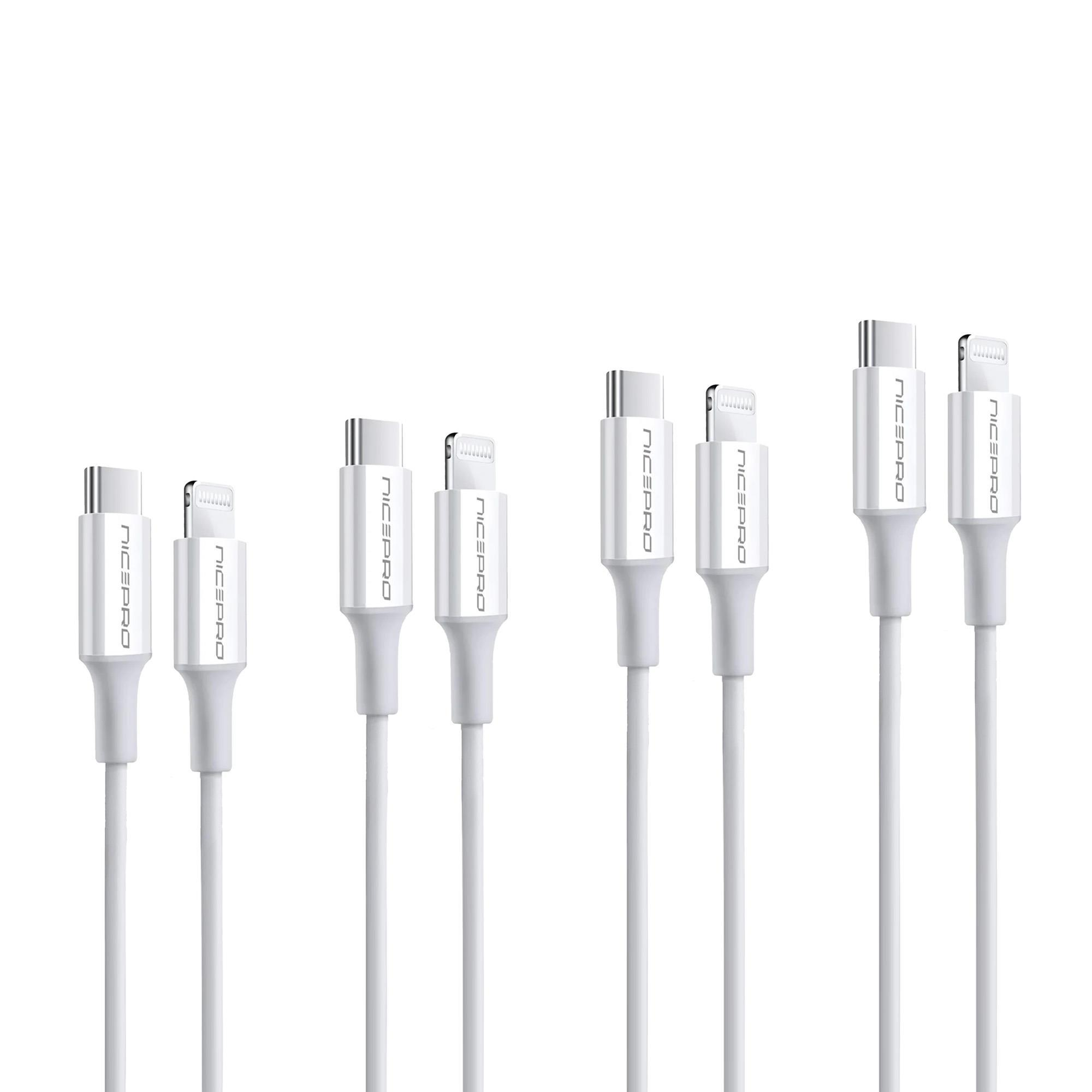 NPO CTL12 60W 1.2 M TPE Type-C to Lightning  4 Adet Hızlı Şarj ve Data Kablosu Beyaz