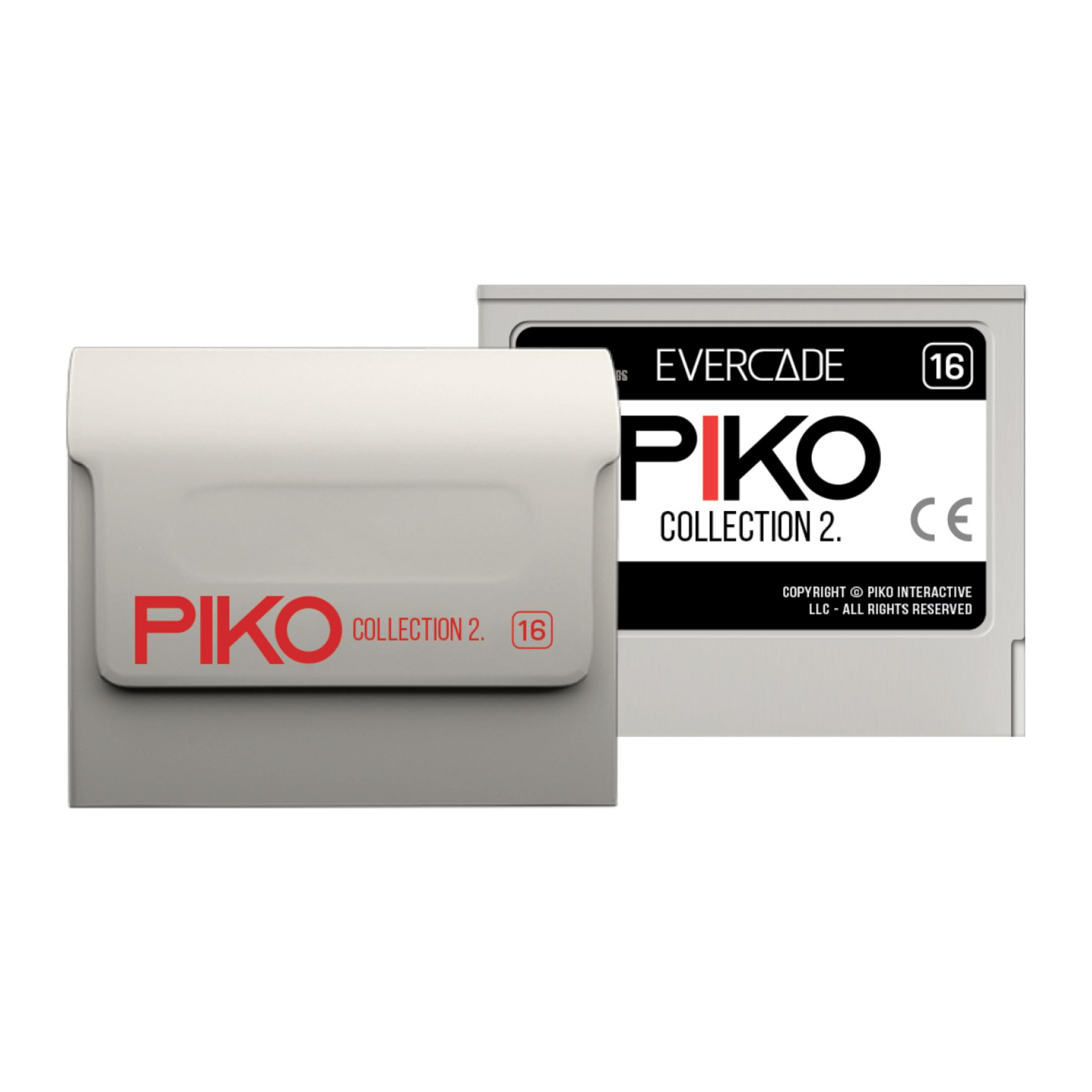 Dos cartuchos de juego. Uno tiene PIKO Collection 2. y el otro EVERCADE. Ambos tienen el número 16.