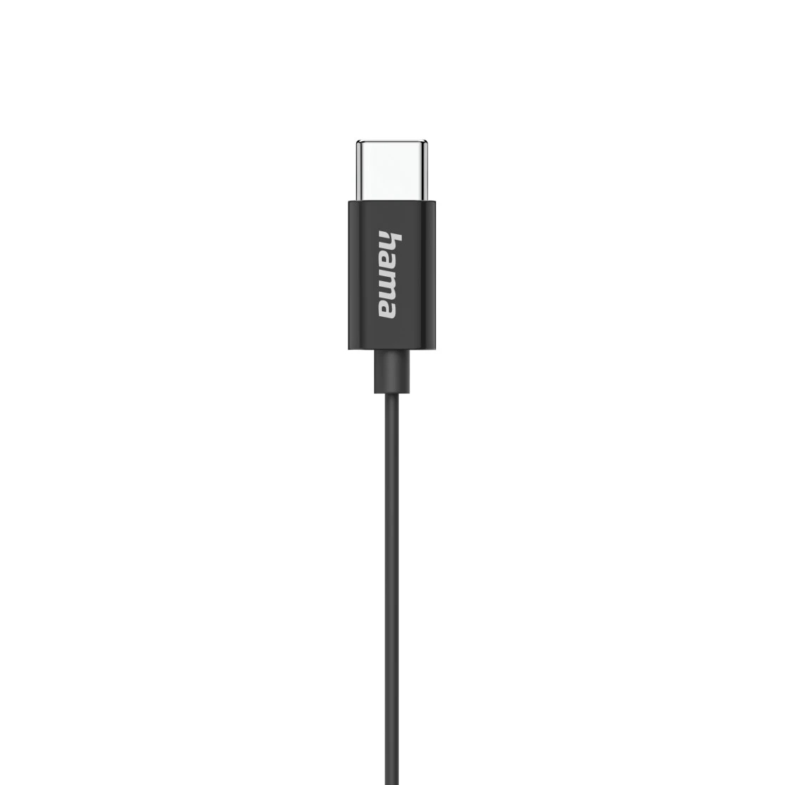 Czarny kabel USB-C z czarnym złączem z napisem 'hama' na białym tle.