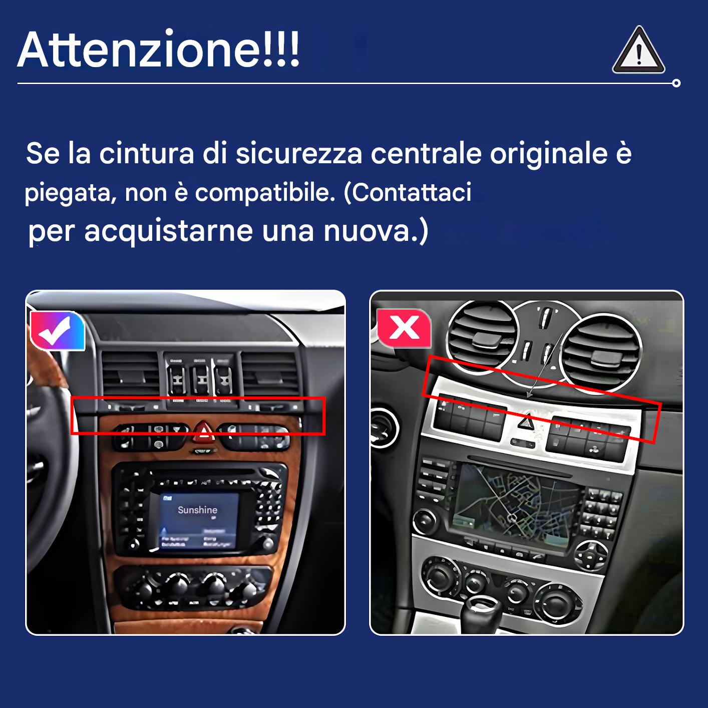 L'immagine mostra i confronti del cruscotto dell'auto. Un lato ha un segno di spunta, l'altro una X, che indica la compatibilità.