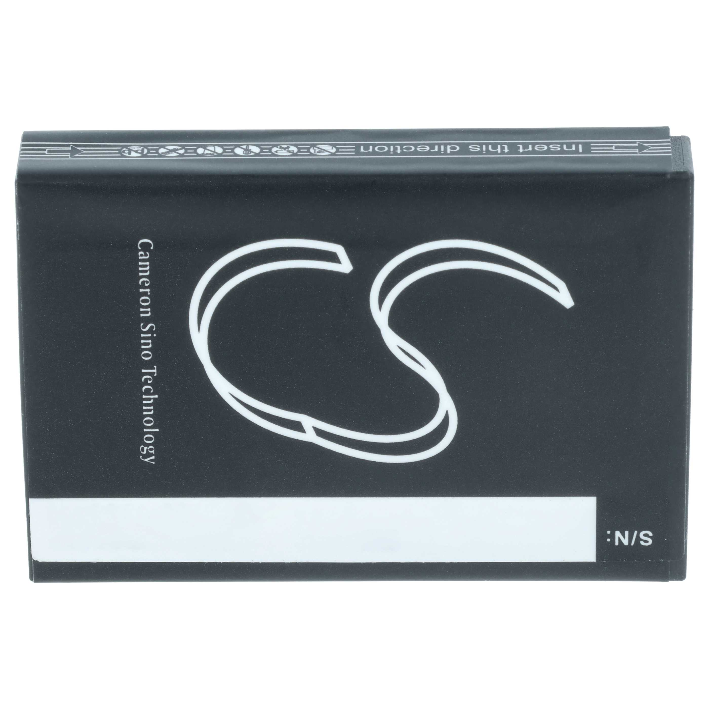 Schwarze Box mit weißem "CS"-Logo und Text. Liest sich "Cameron Sino Technology". Oben steht "Diese Richtung einfügen".