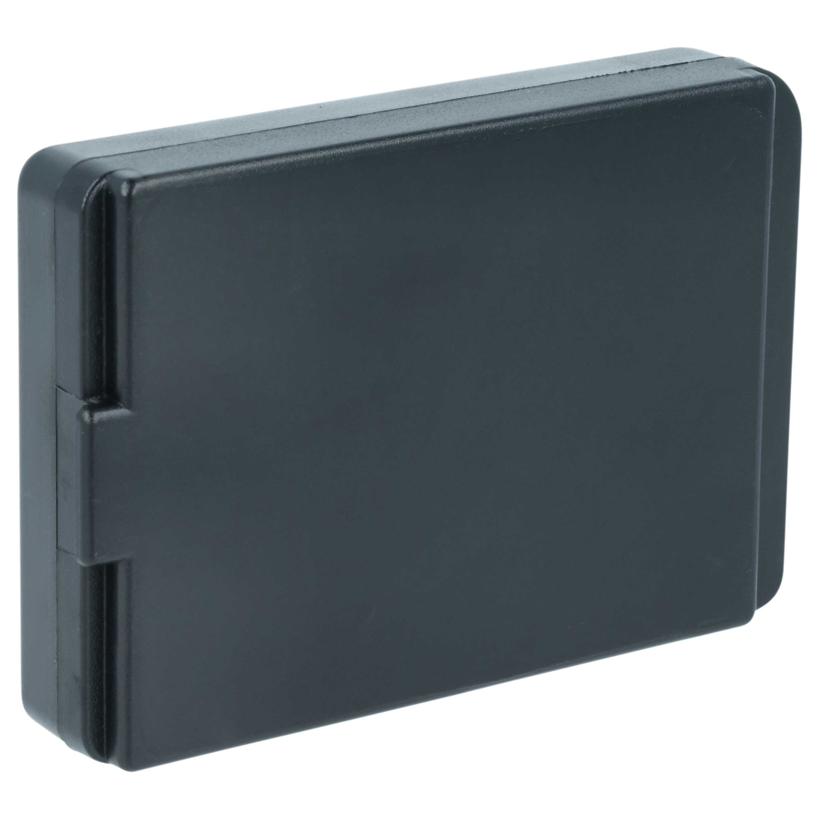 Eine rechteckige, schwarze Plastikbox mit abgerundeten Ecken, isoliert auf weißem Hintergrund.