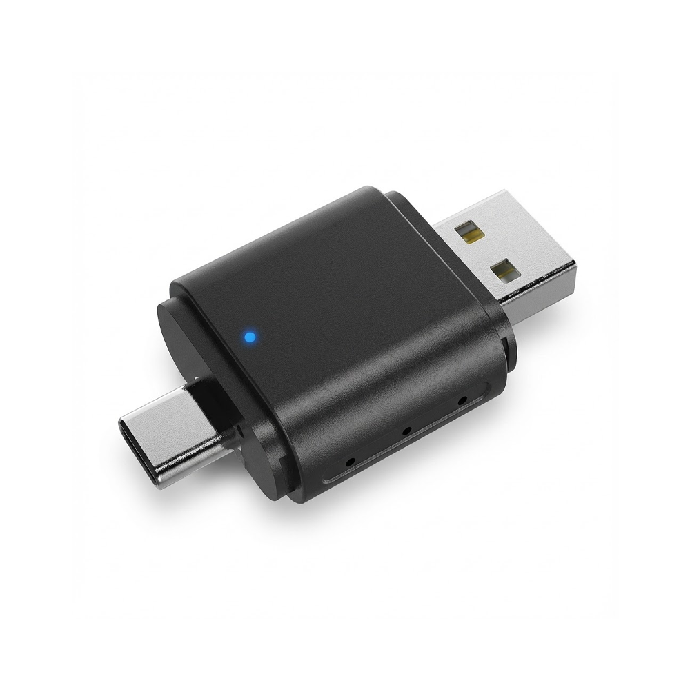 TORIMA TAB06 Mini 2in1 Kablosuz Carplay USB ve Type-C Uyumlu Araç Multimedya Dönüştürücü Adaptör Siyah