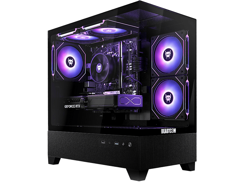 BEASTCOM Q5 | Pro Gaming, Gaming-PC mit AMD Ryzen™ 5, 16 GB RAM, 512 GB SSD, NVIDIA, NVidia GeForce RTX™ 3050, Windows 11 Pro