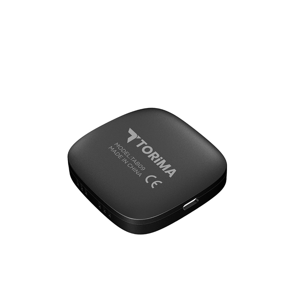 TORIMA TAB09 Mini Kablosuz Carplay 2GB+32GB USB ve Type-C Uyumlu Araç Multimedya Dönüştürücü Adaptör Siyah
