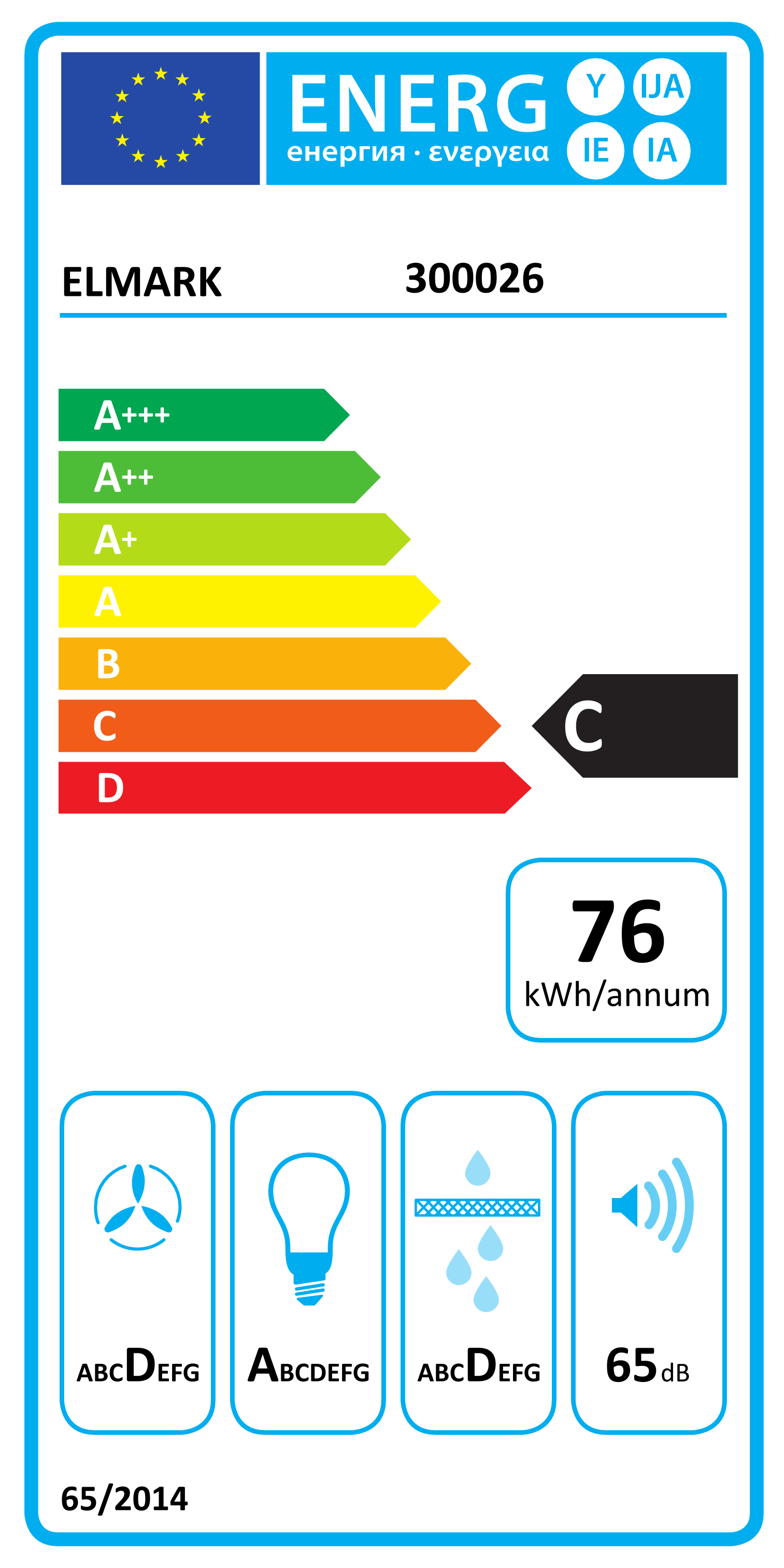 Etichetta energetica per una lampadina. Mostra classi di efficienza, consumo energetico e altri dettagli.