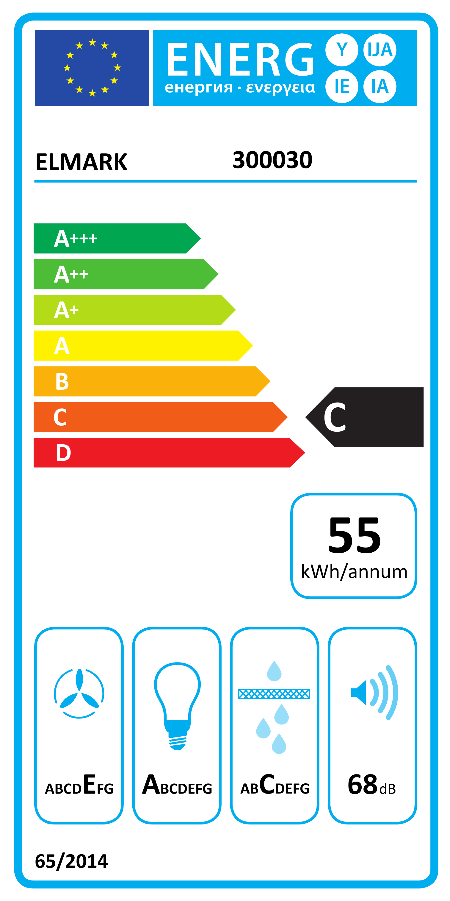 Etichetta energetica per una lampadina. Mostra efficienza energetica, consumo energetico e altre specifiche.