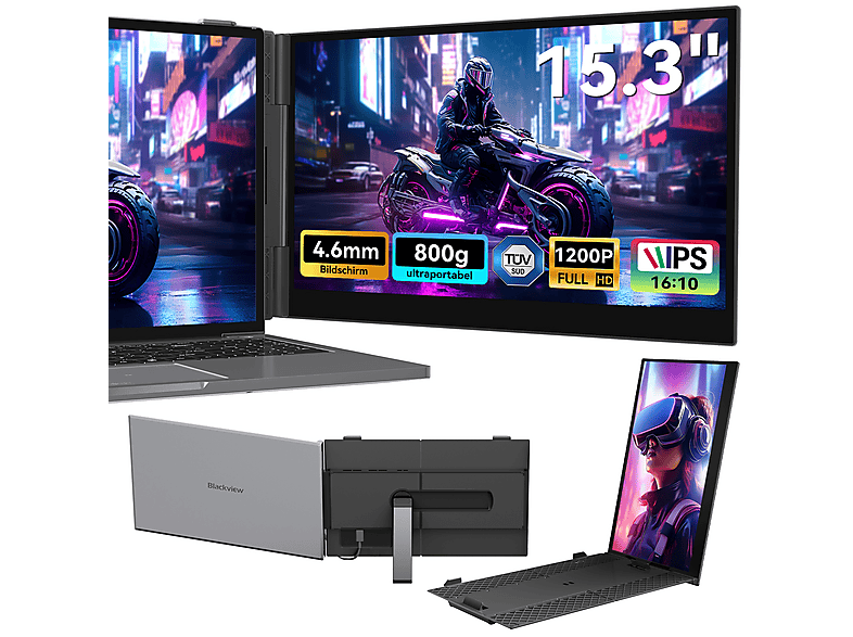 BLACKVIEW SCM8 15,3 Zoll Full-HD Portable Monitor (5 ms Reaktionszeit  )