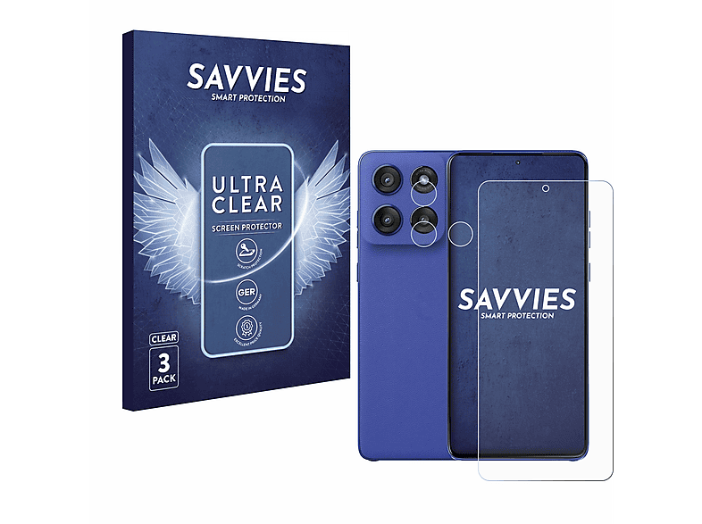 Savvies 6 Stuks Schermbeschermer 4.3 voor Touch-Panel PC's met 4.3 inch Display (10.9 cm) [96.5 mm x 55.3 mm, 16:9] Screen Protector
