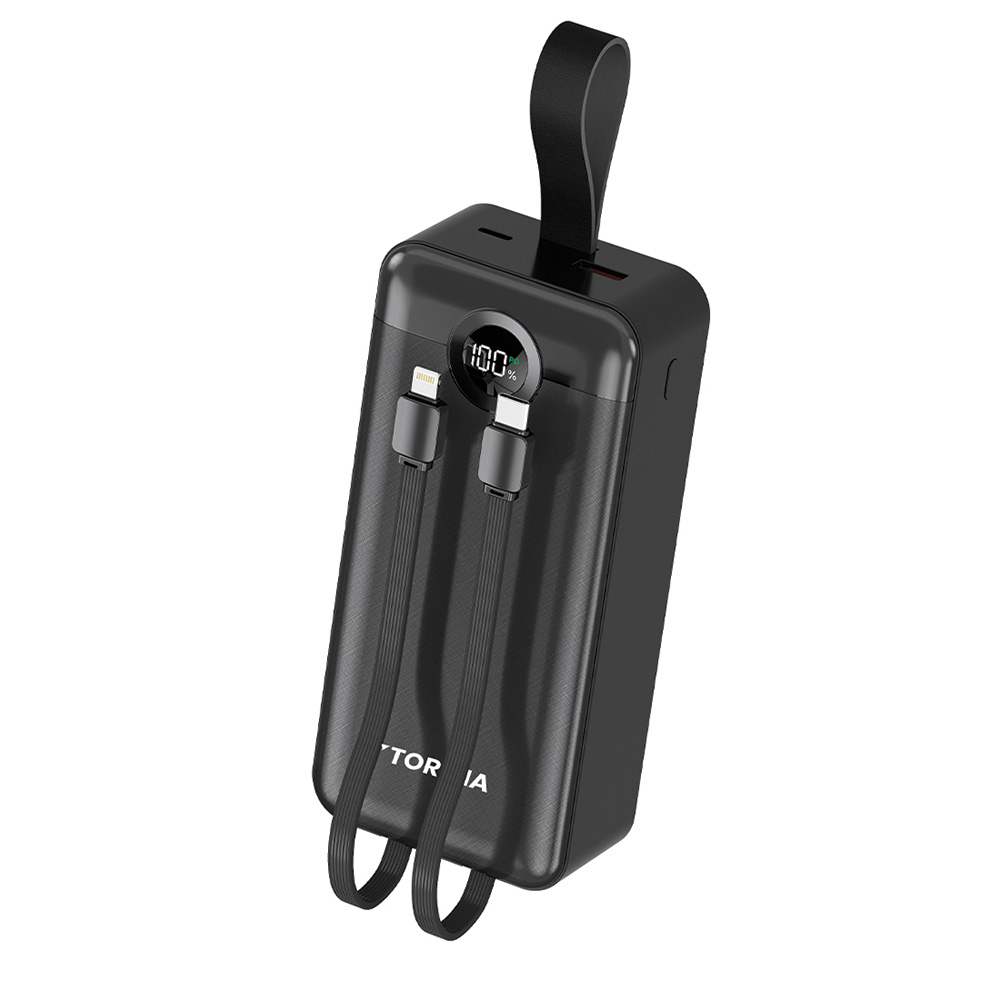 TORIMA TRM-1035  2 Çıkışlı Taşınabilir Hızlı Şarj Dijital Göstergeli 30000 mAh Powerbank Siyah