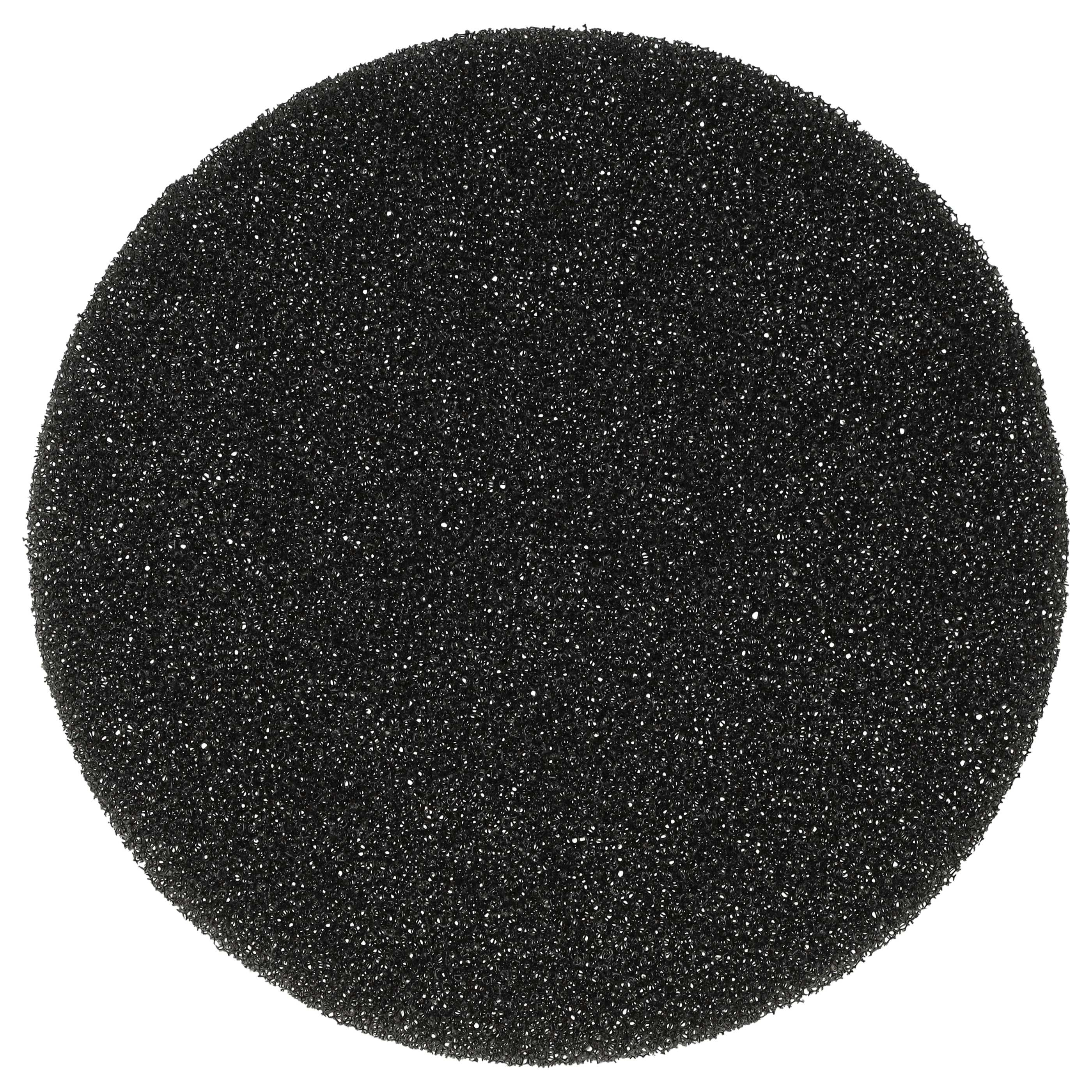 Ein rundes, schwarzes, poröses Objekt vor weißem Hintergrund.
