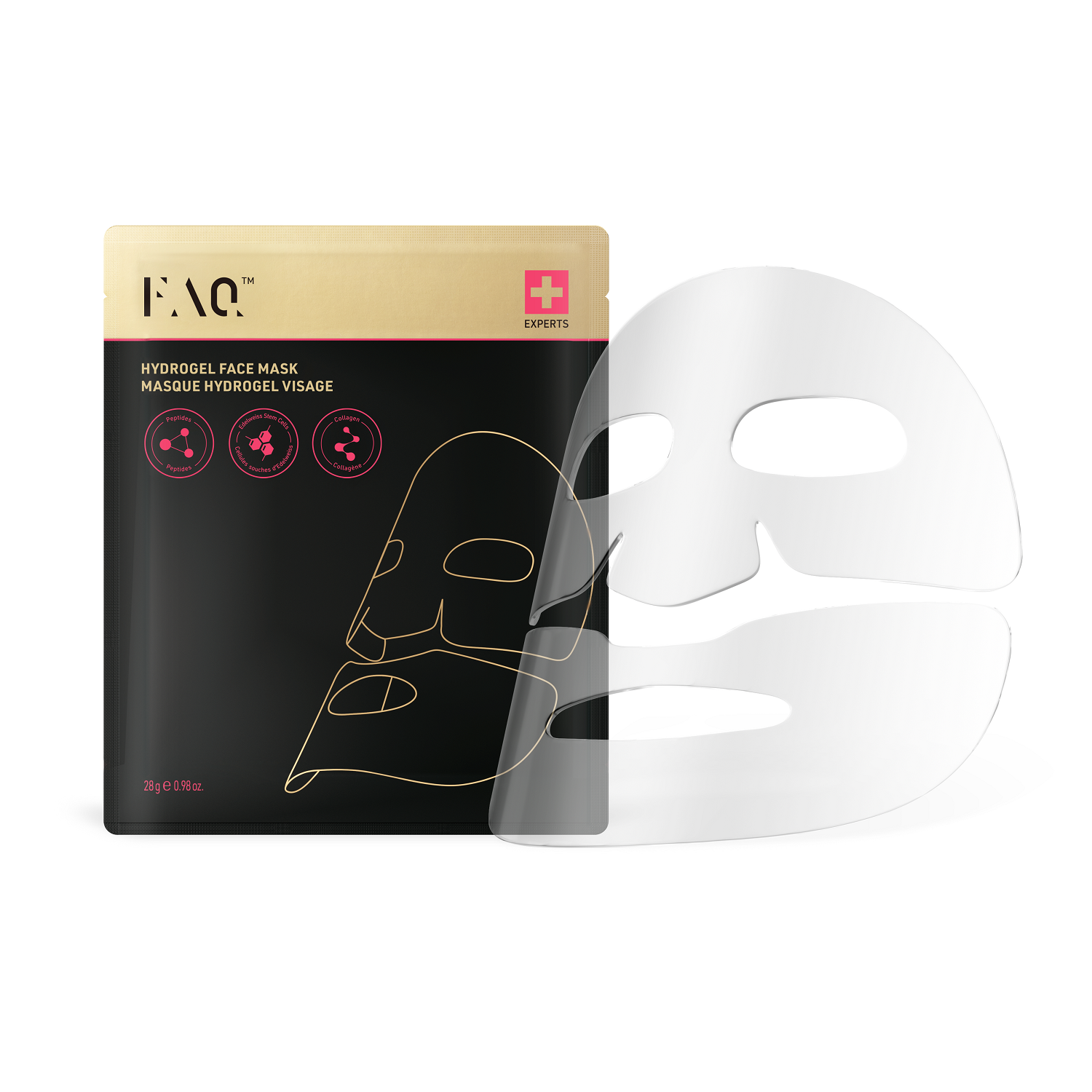 FOREO FAQ Glass Skin Kolajen Hidrojel 5'li Yüz Maske Şeffaf