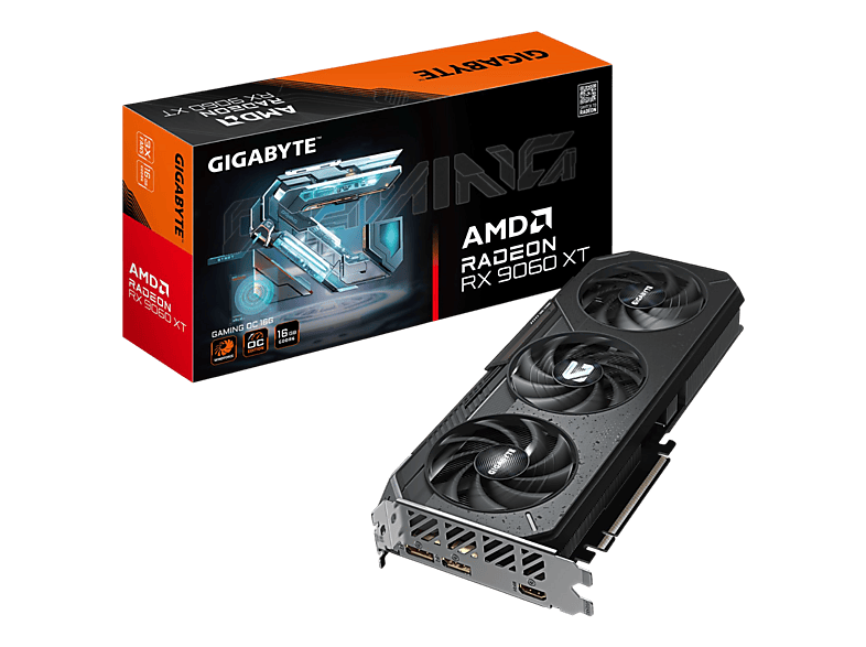 GIGABYTE Radeon RX9060 XT Gaming OC 16GB GDDR6 2xHDMI 2xDP (AMD, Grafikkarte)
