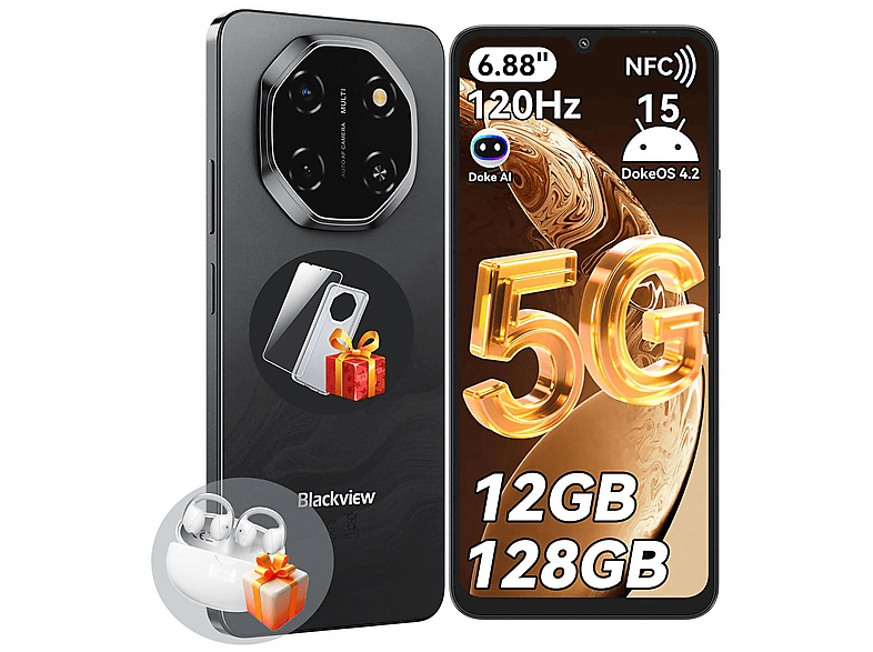 BLACKVIEW SHARK 6 5G 128 GB Schwarz Dual SIM