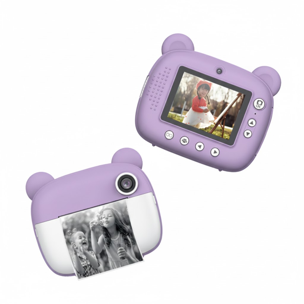 TORIMA CMR14 Çocuk Termal Resim Kağıt Baskılı Yazıcı Dijital Fotoğraf Makinesi Mor