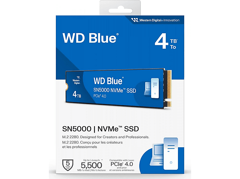 【正常100％】4TB SSD WD Blue SN5000 NVMe ③ WESTERN DIGITAL WD Blue SN5000 WDS400T4B0E 5500/5000MB/s Gen4 x4 M