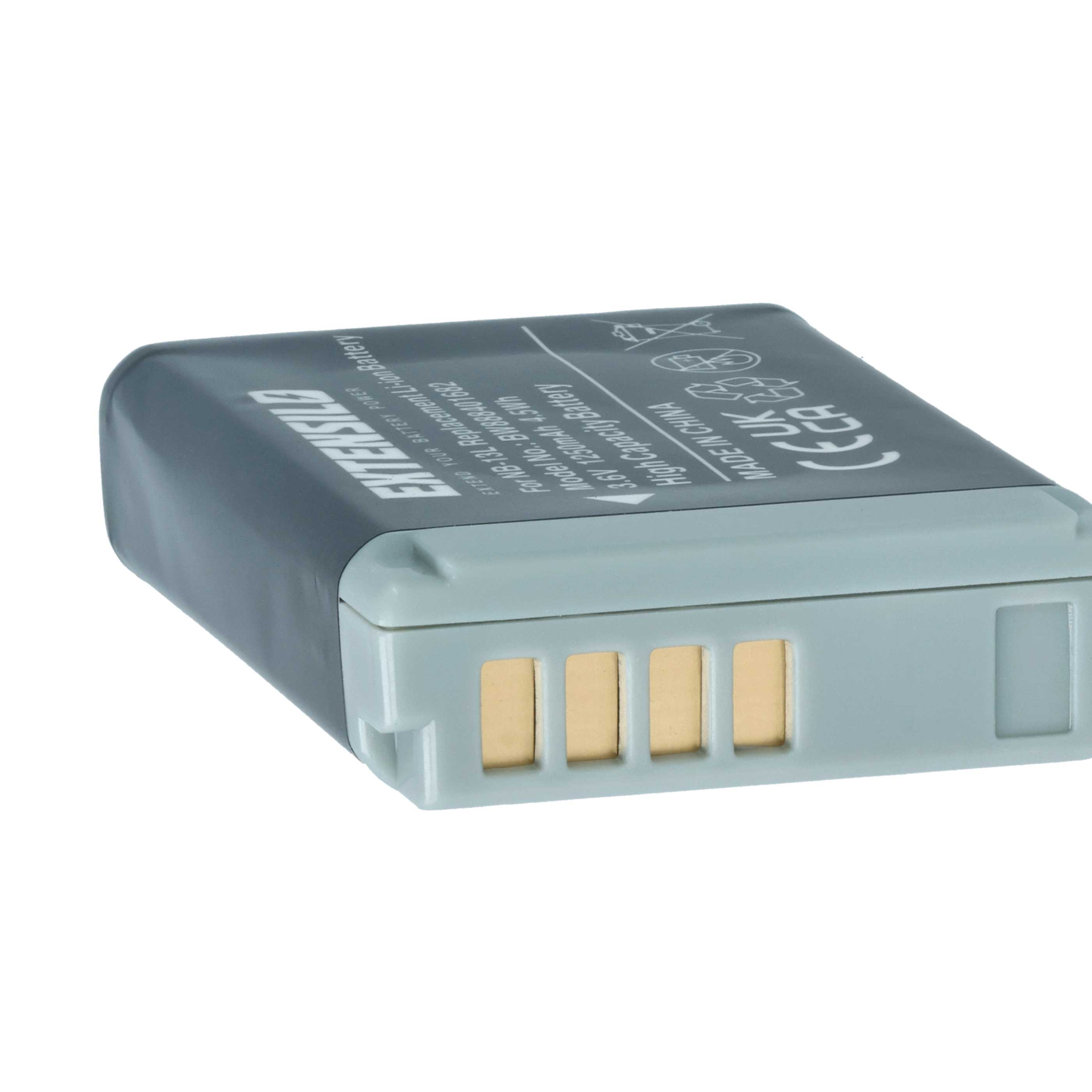 Ein grauer Akku mit goldenen Kontakten. Text lautet: 'High Capacity Battery', 'Made in China'.