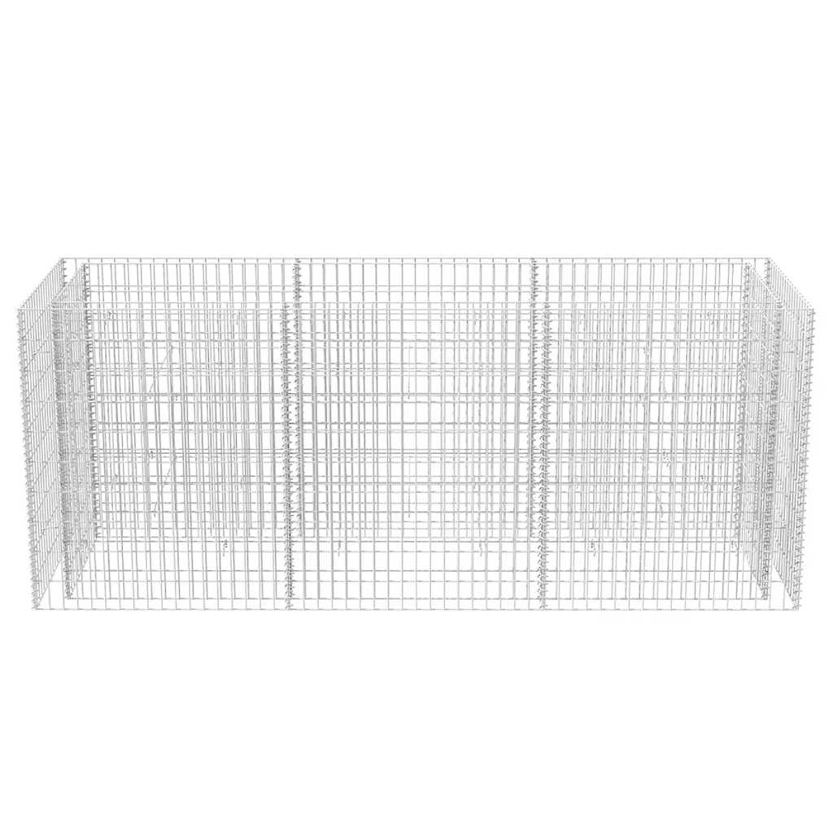 Ein rechteckiger, leerer Drahtkäfig, wahrscheinlich für den Bau oder die Gartenarbeit. Er besteht aus dünnen, sich kreuzenden Metalldrähten.