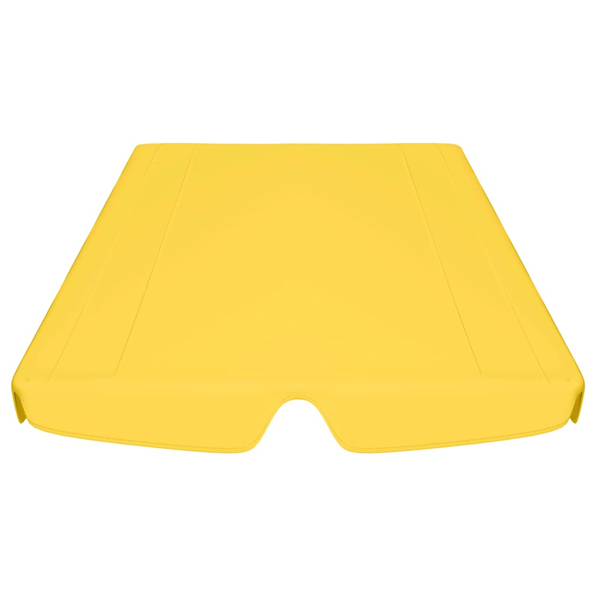 Un oggetto rettangolare giallo con un'indentazione curva su un lato, probabilmente un tavolo o simile.