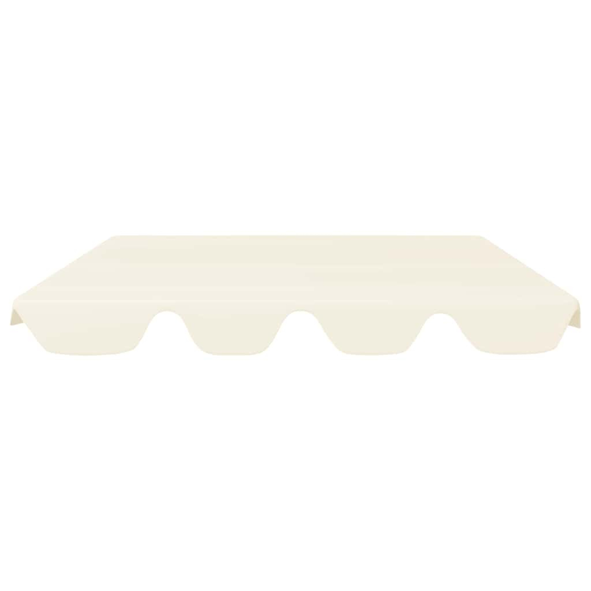 Una tenda a forma di conchiglia color crema su sfondo bianco.