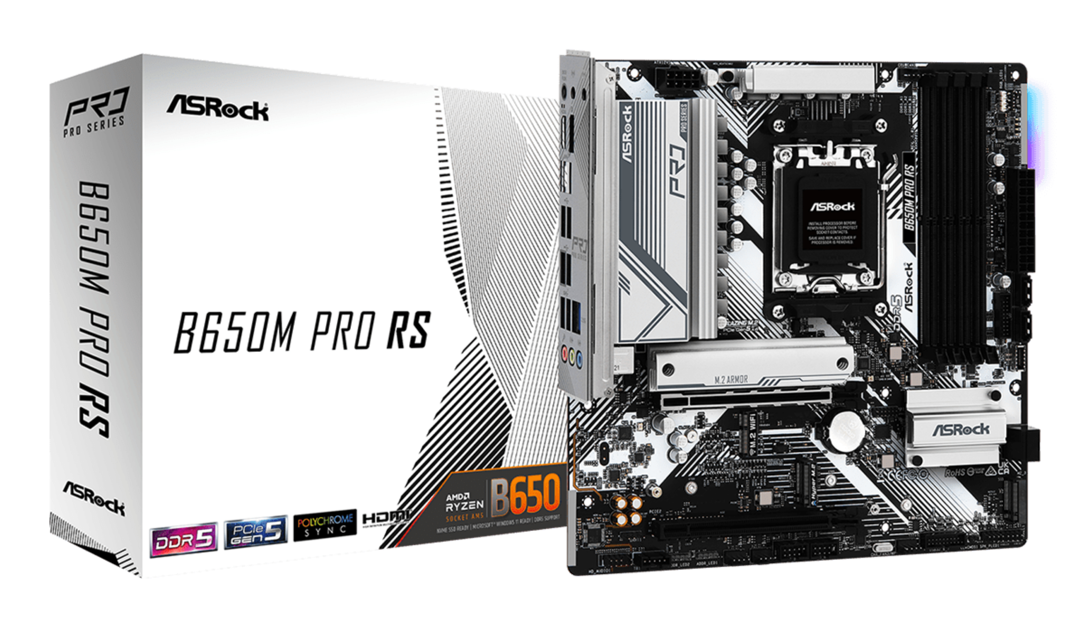 ASROCK B650M Pro RS 7200mhz(OC) RGB M.2 AMD B650 DDR5 micro ATX Anakart