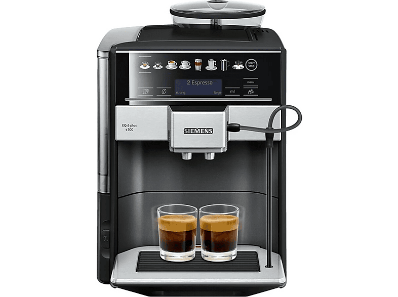 SIEMENS EQ.6 plus s500 Espresso Espressomaschine Schwarz, Metallisch