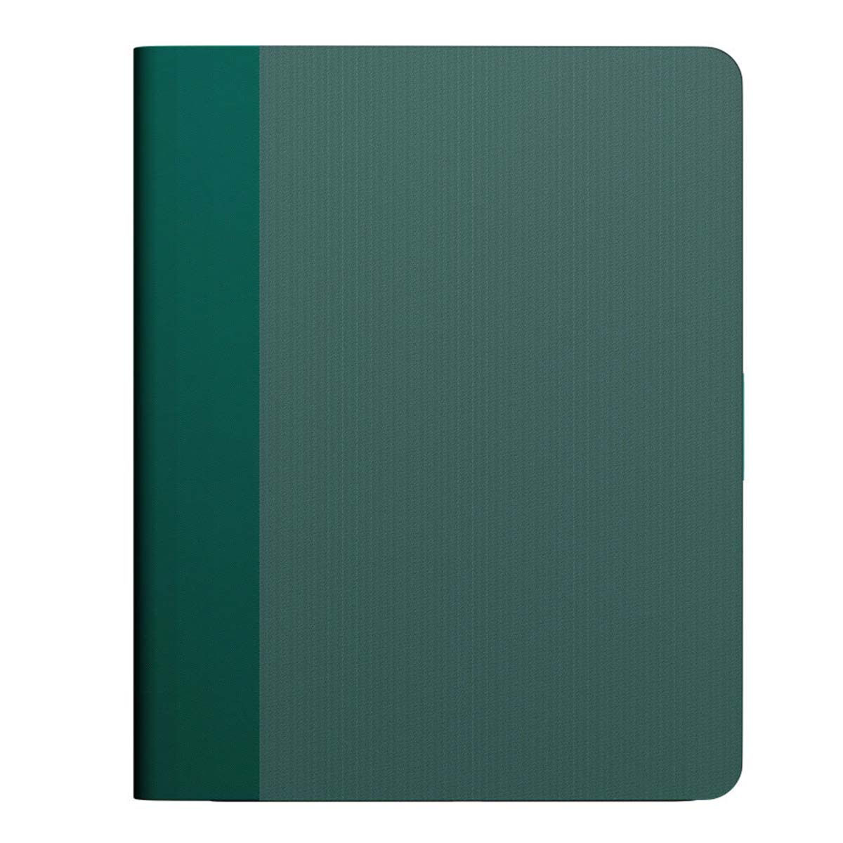 Una copertina verde. Una striscia verticale verde scuro è sul lato sinistro. Il resto è verde più chiaro, strutturato.