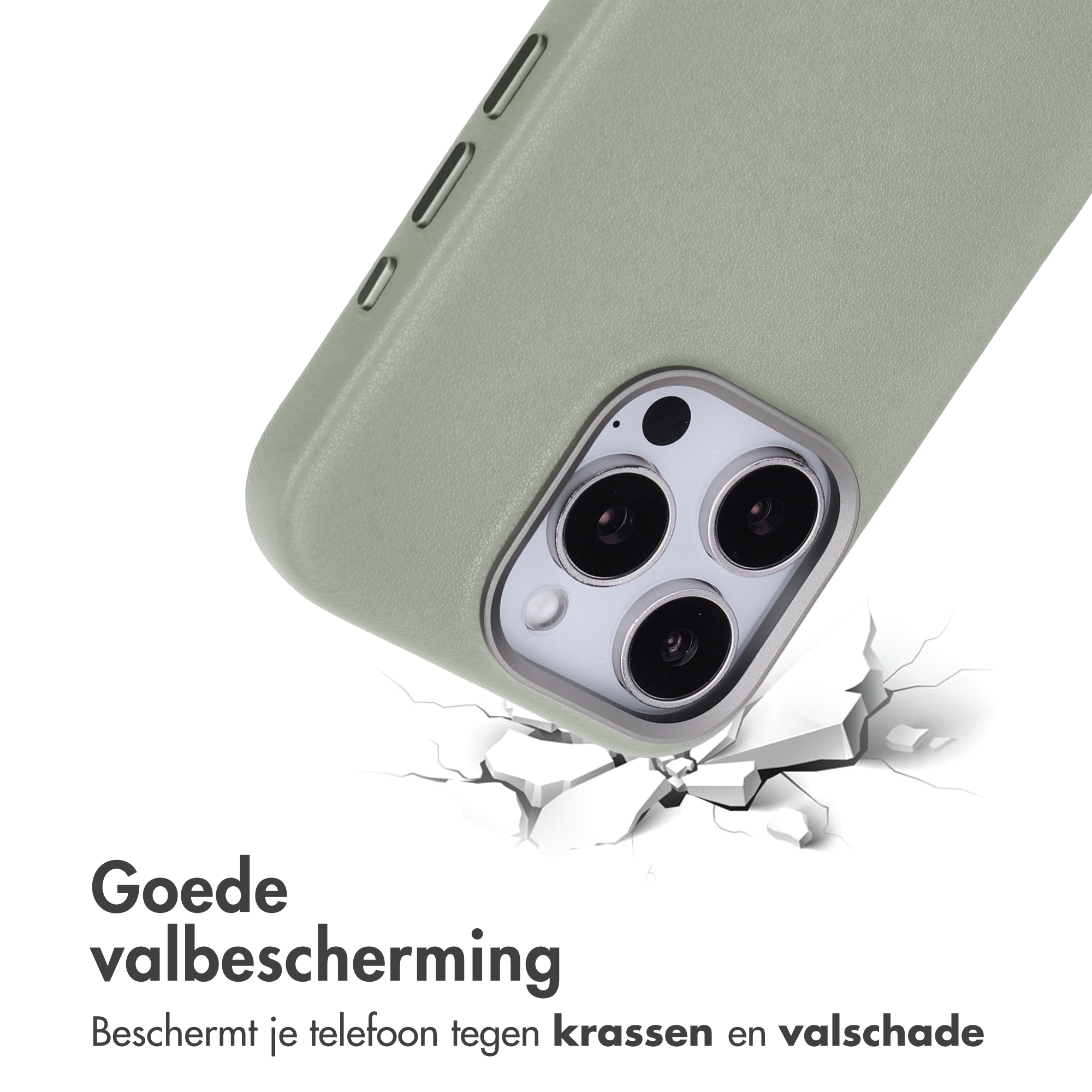 Une coque de téléphone est montrée, avec la caméra visible. Le texte dit 'Bonne protection contre les chutes' et 'protège votre téléphone'.