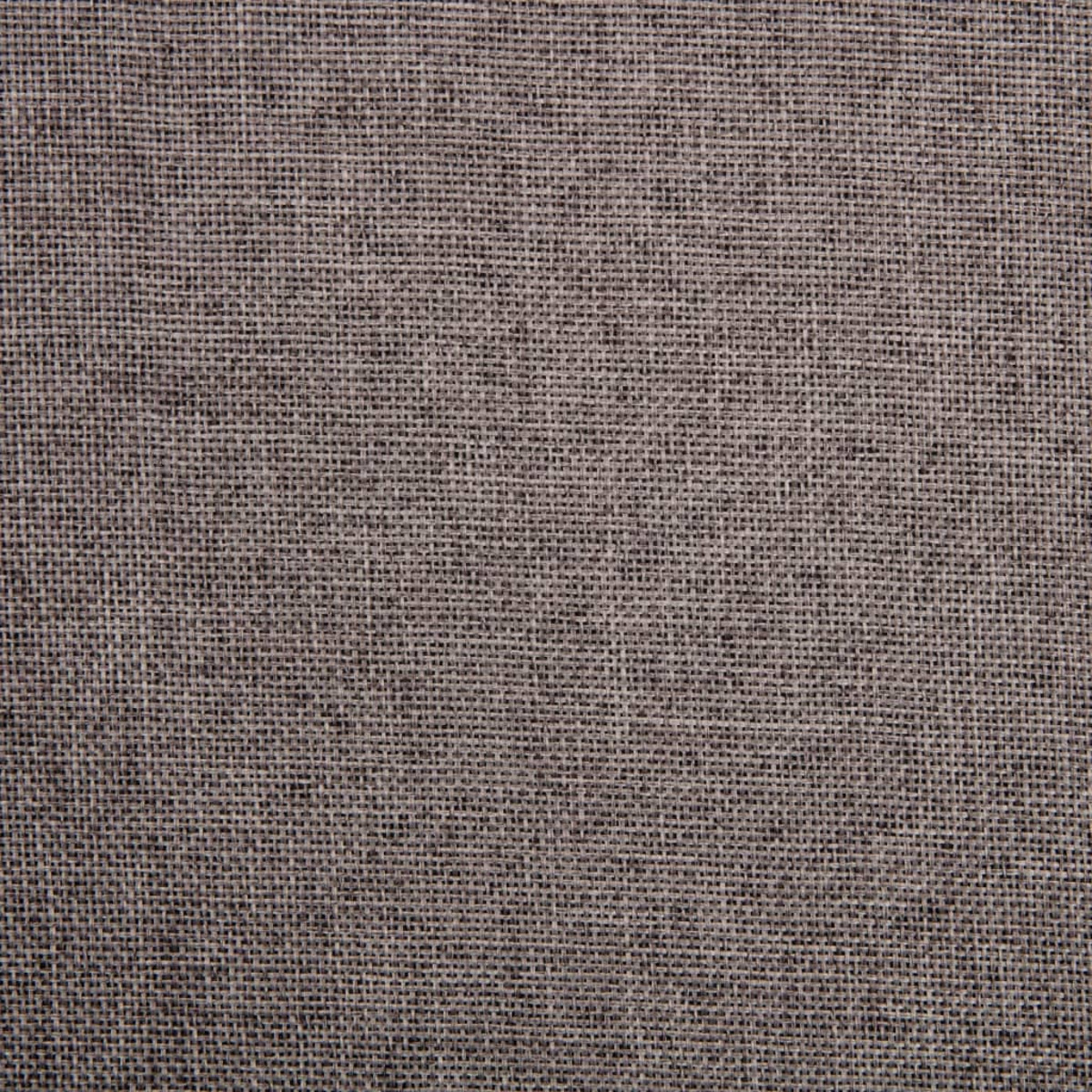 Nahaufnahme eines gewebten grauen Stoffes. Die Textur ist grob mit sichtbaren Fäden, die einen strukturierten, neutralen Hintergrund bilden.