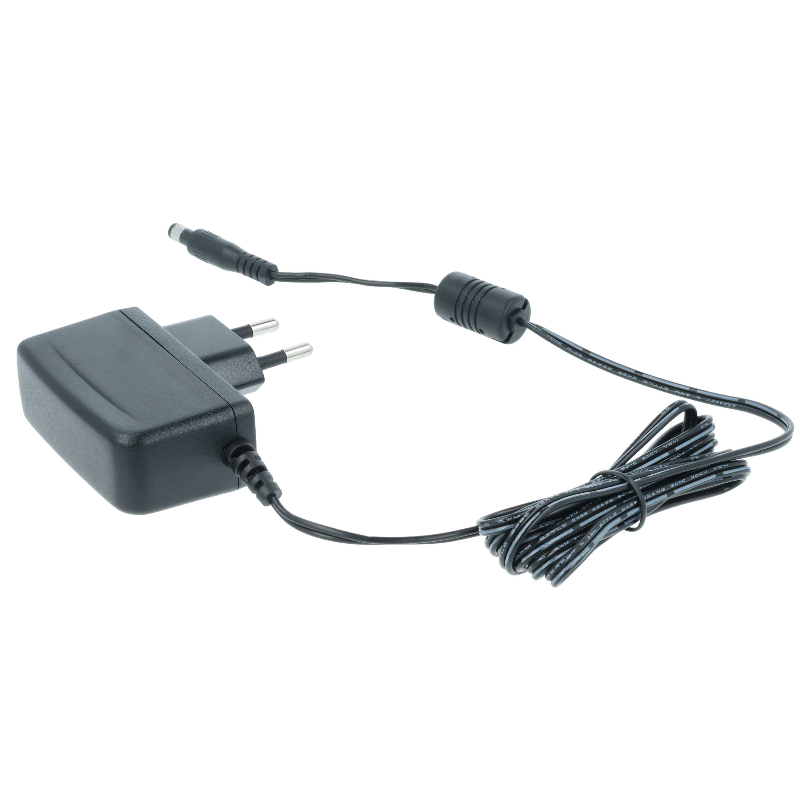 Ein schwarzes Netzteil mit Stecker und Kabel. Das Kabel ist aufgerollt.