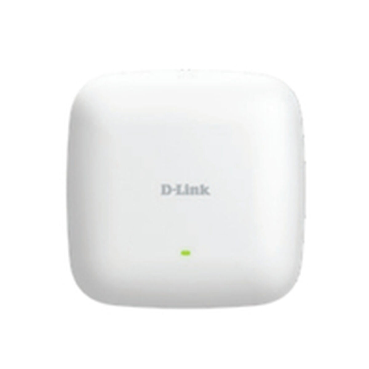 Un access point D-Link bianco. Il dispositivo ha bordi arrotondati, il logo D-Link e un LED verde.