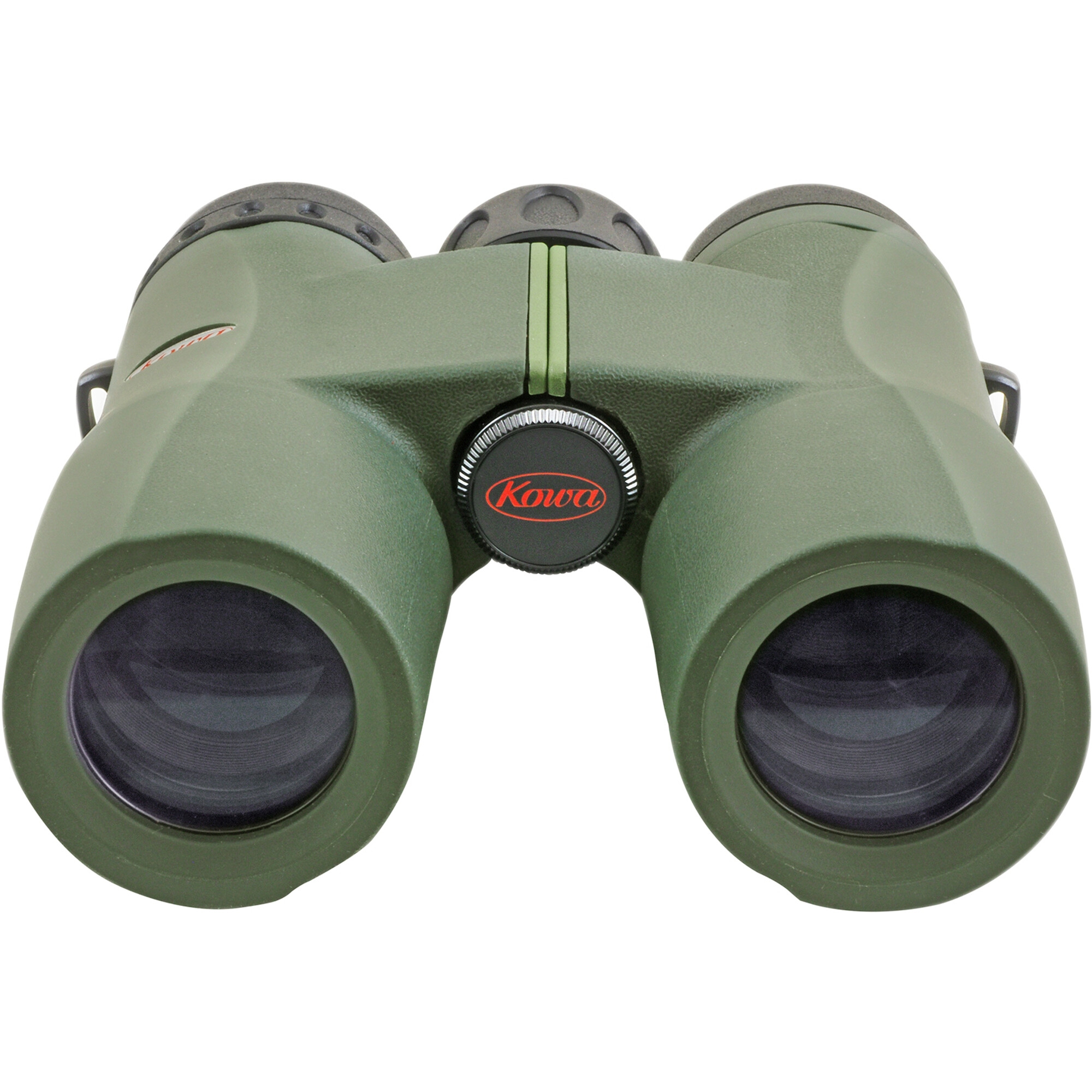 Binocolo verde con dettagli neri, marchio Kowa. Lo sfondo è bianco.