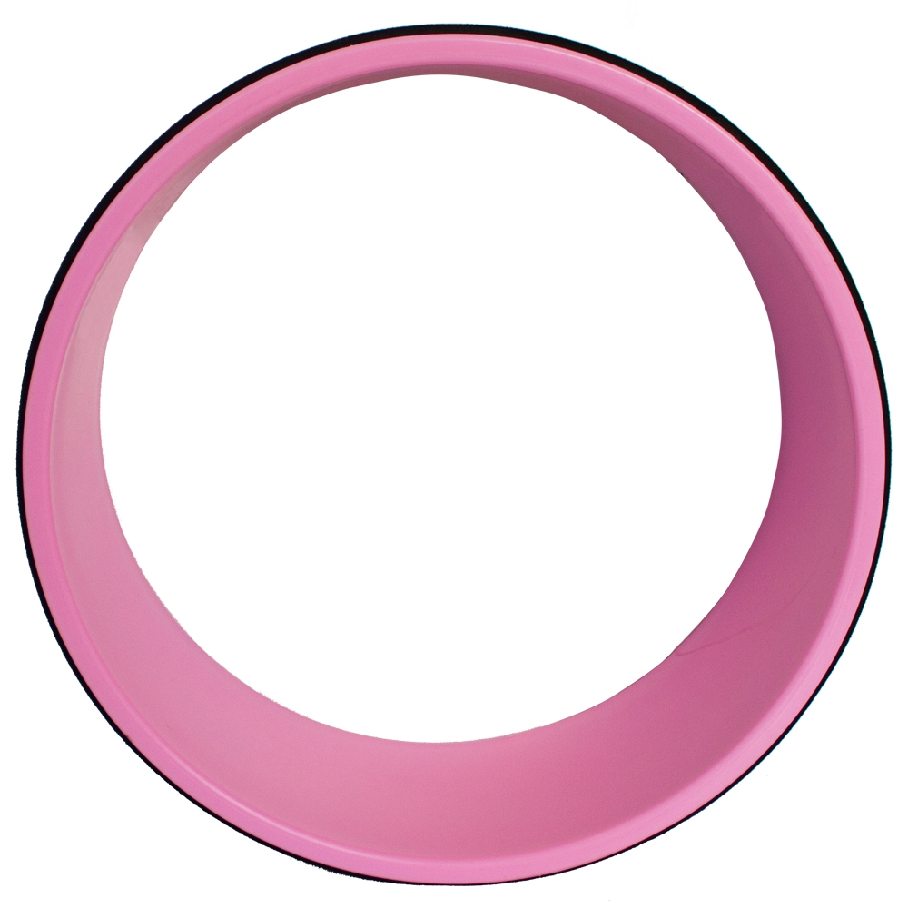 Un anillo rosa con borde exterior negro sobre fondo blanco.