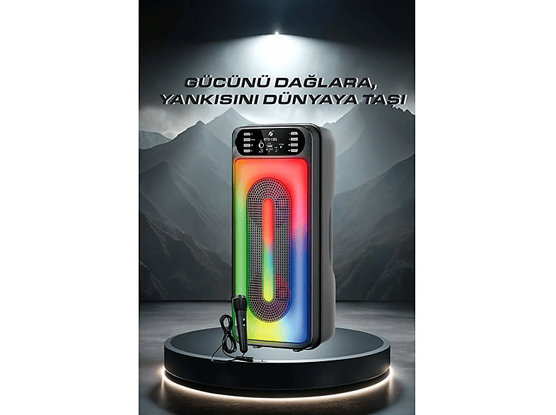 TORIMA Mikrofonlu RGB Işıklı Kablosuz Speaker KTS-1555 Bluetooth