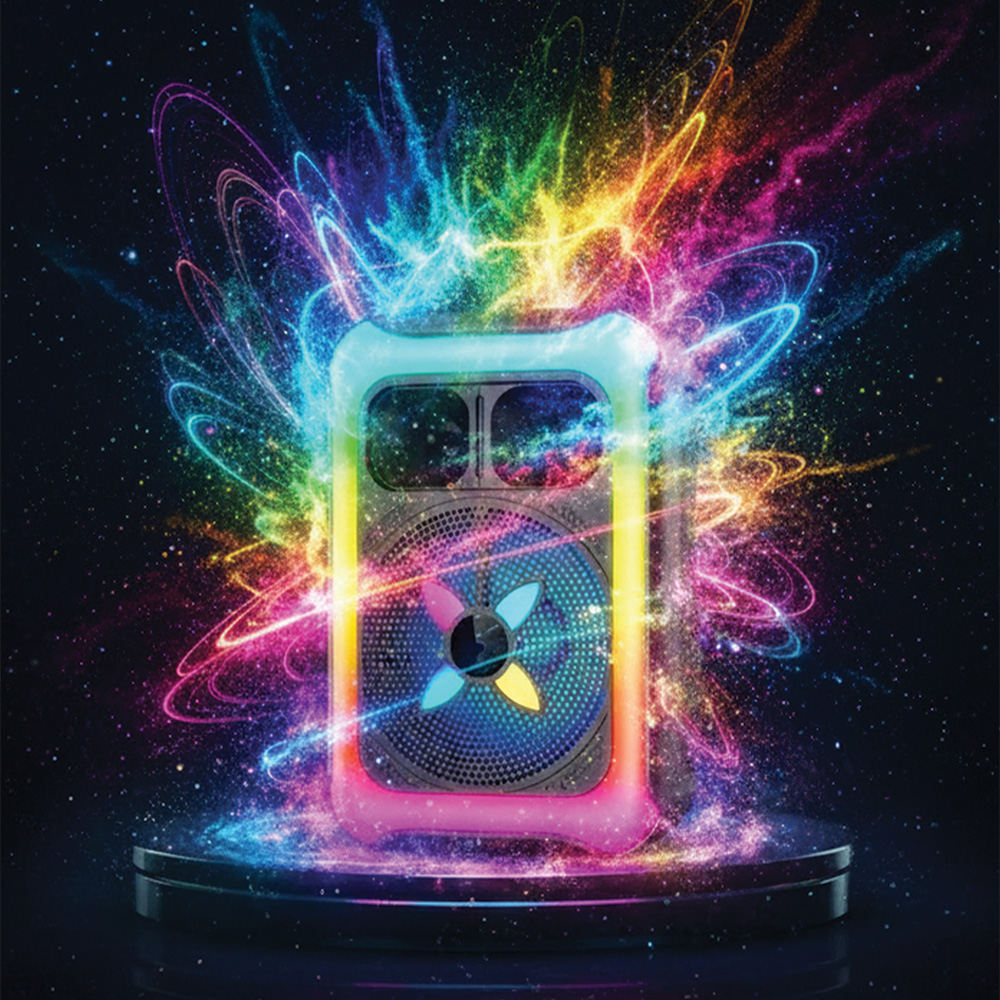 TORIMA KTS-2452 Mikrofonlu RGB Işıklı USB TF FM 12W Taşınabilir
