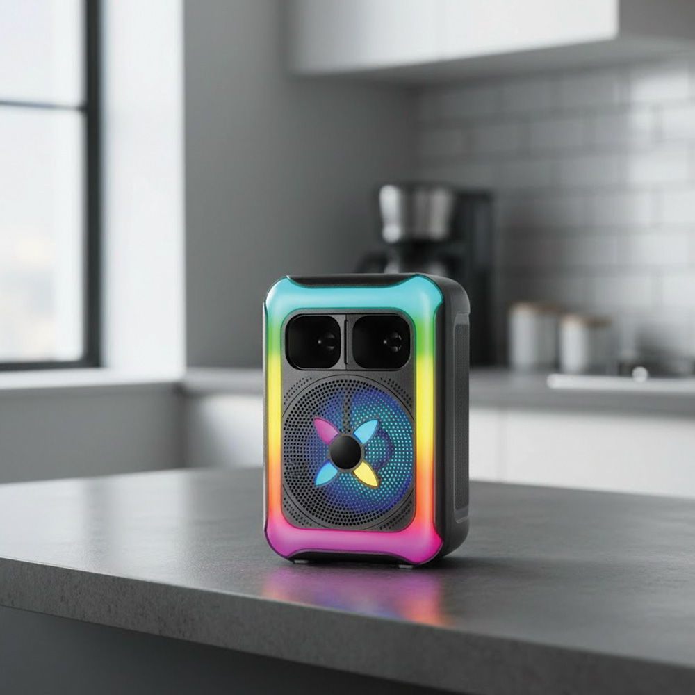TORIMA KTS-2452 Mikrofonlu RGB Işıklı USB TF FM 12W Taşınabilir
