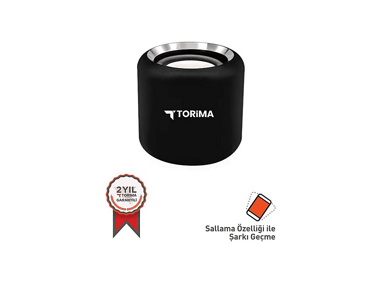 TORIMA D12 Taşınabilir Kablosuz Bluetooth Hoparlör Siyah