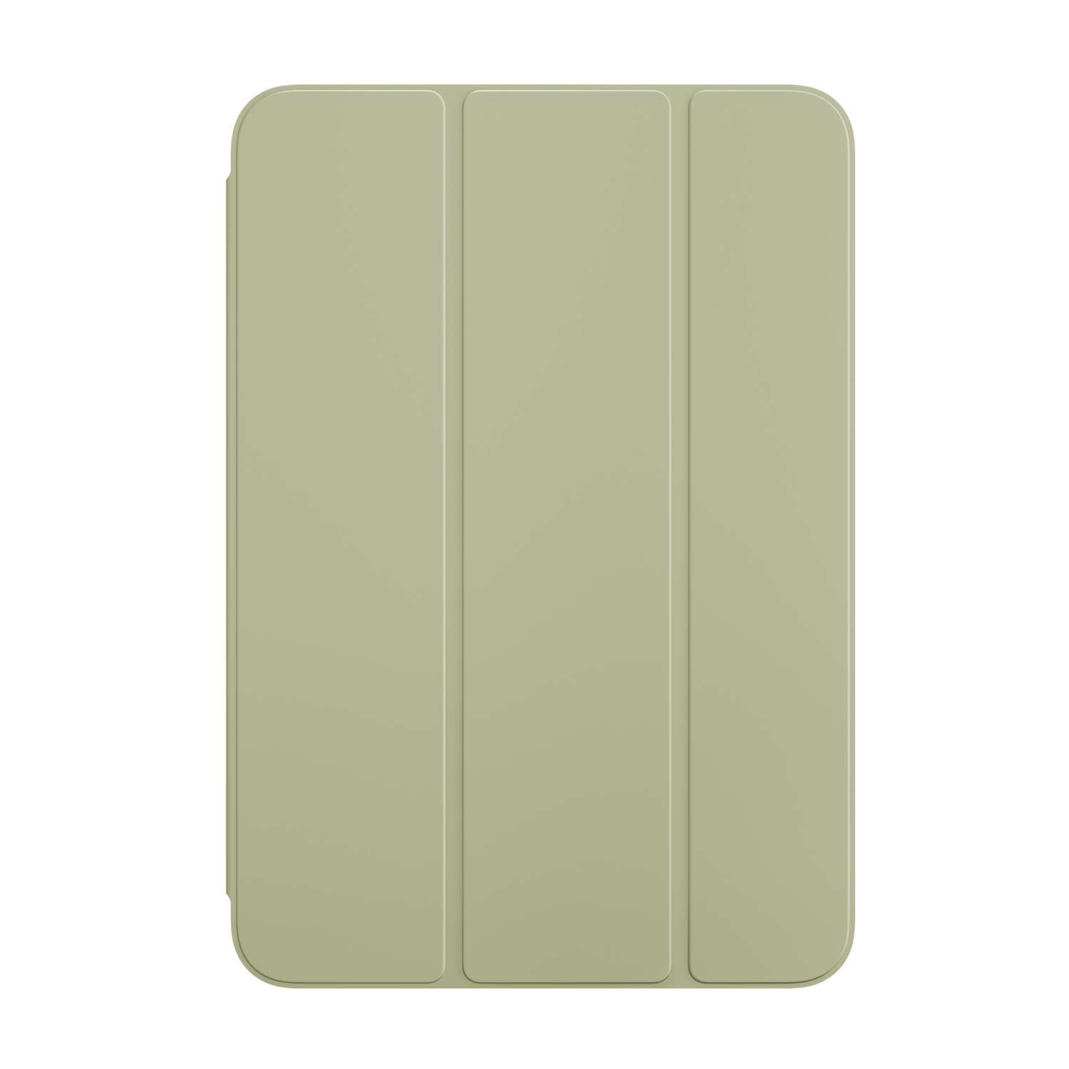 Jasnozielone etui na tablet jest pokazane na białym tle. Etui jest prostokątne z trzema składanymi sekcjami.