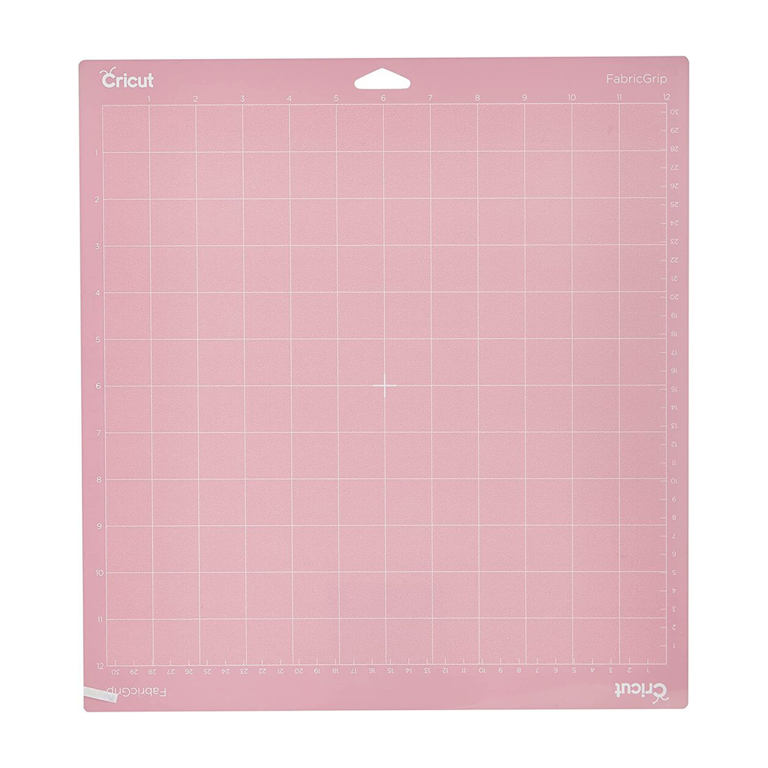 Rosa Cricut FabricGrip Schneidematte. Sie hat ein Rastermuster mit Zahlen für präzise Messungen.