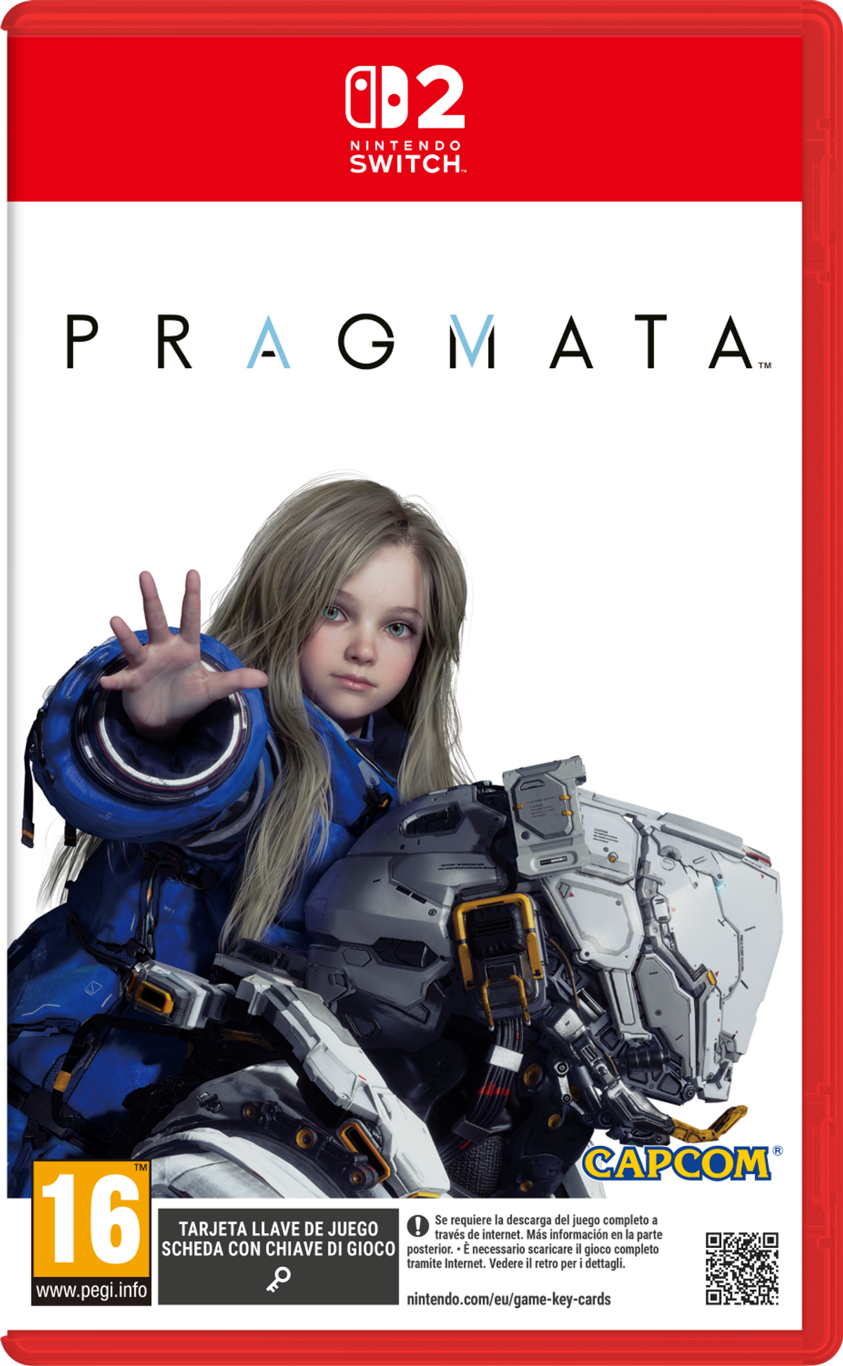 Copertina del gioco. Una ragazza in tuta blu tende la mano. Un robot è dietro di lei.