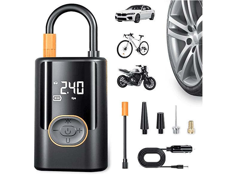 Fahrrad-Standpumpe – Kleine 140 PSI Hochdruckpumpe Für E-Autos, Fahrräder, Motorräder & Bälle – Leicht, Tragbar & Vielseitig Mit Luftnadel