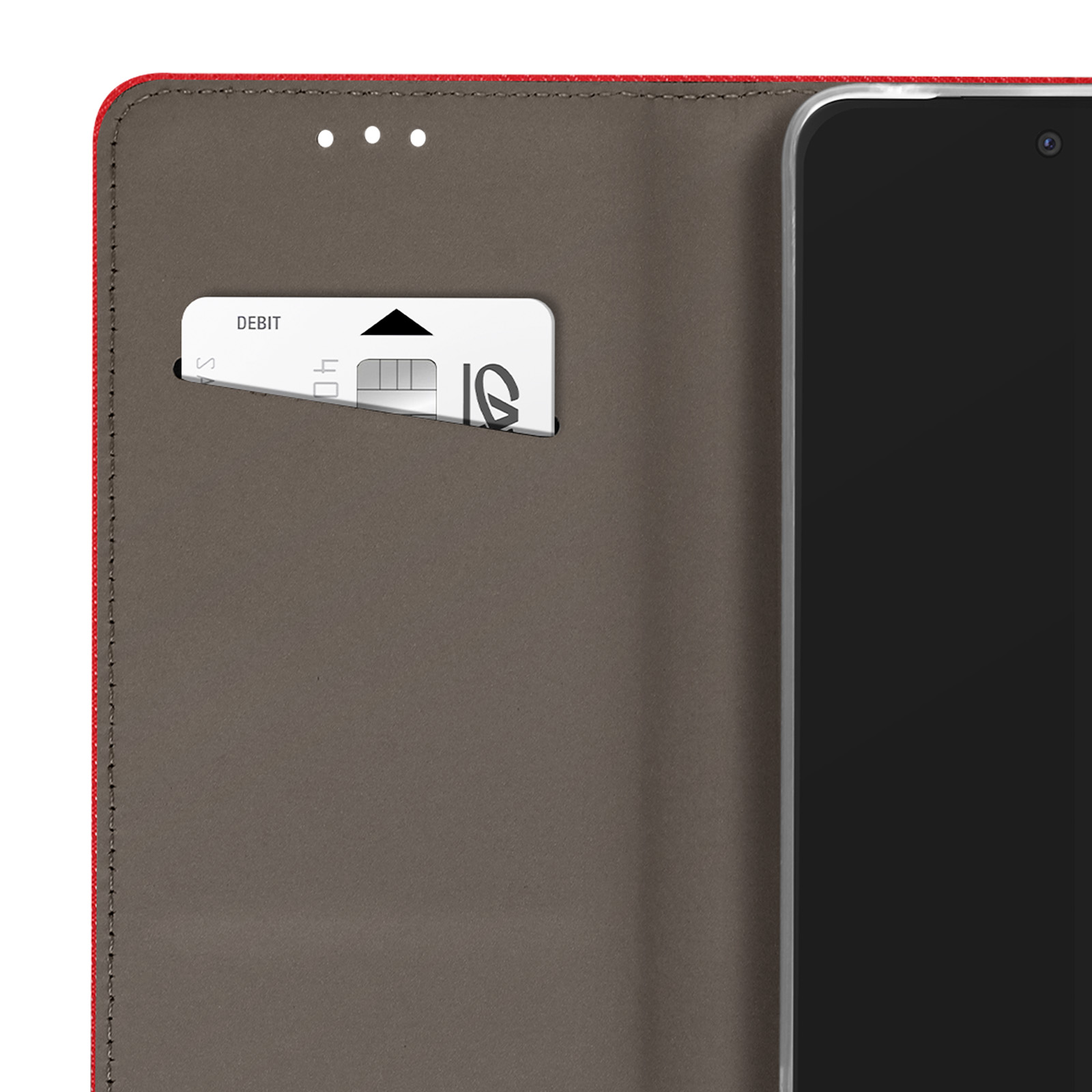 Cavor Cover Portafoglio Per Google Pixel 6A - Pelle Rossa Con 3 Slot Carte E Chiusura Magnetica - Custodia A Libro Con Supporto - 5