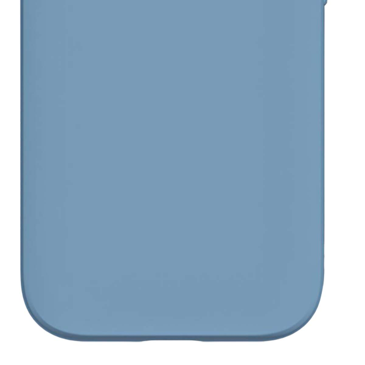 Un primo piano di una forma rettangolare blu chiaro con angoli arrotondati. Lo sfondo è bianco.