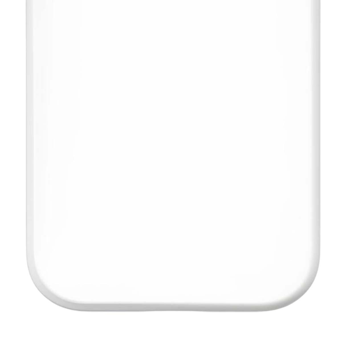 Primo piano di un rettangolo bianco con angoli arrotondati. I bordi sono delicatamente curvi. Lo sfondo è bianco, per un aspetto pulito.