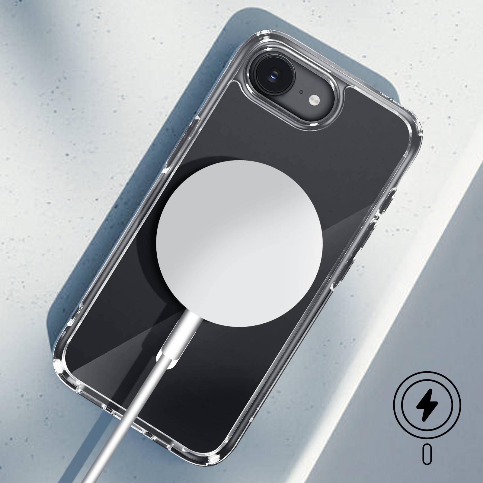 Cover con Cavalletto Metallico per iPhone 16e, Compatibile con MagSafe, Custodia Traslucida Opaca Anti-Graffio con Invisibile Supporto Antiurto Protettiva Case, 3 Modalità di Supporto