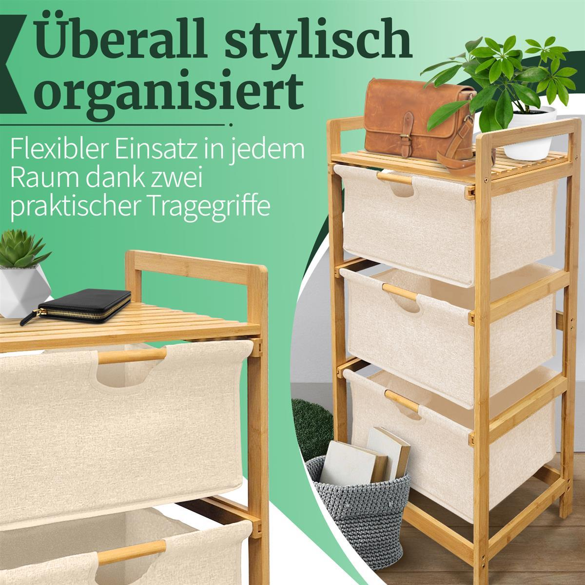 HEIMWERT Wäschekorb Regal 3 Fächer, Waschzubehör