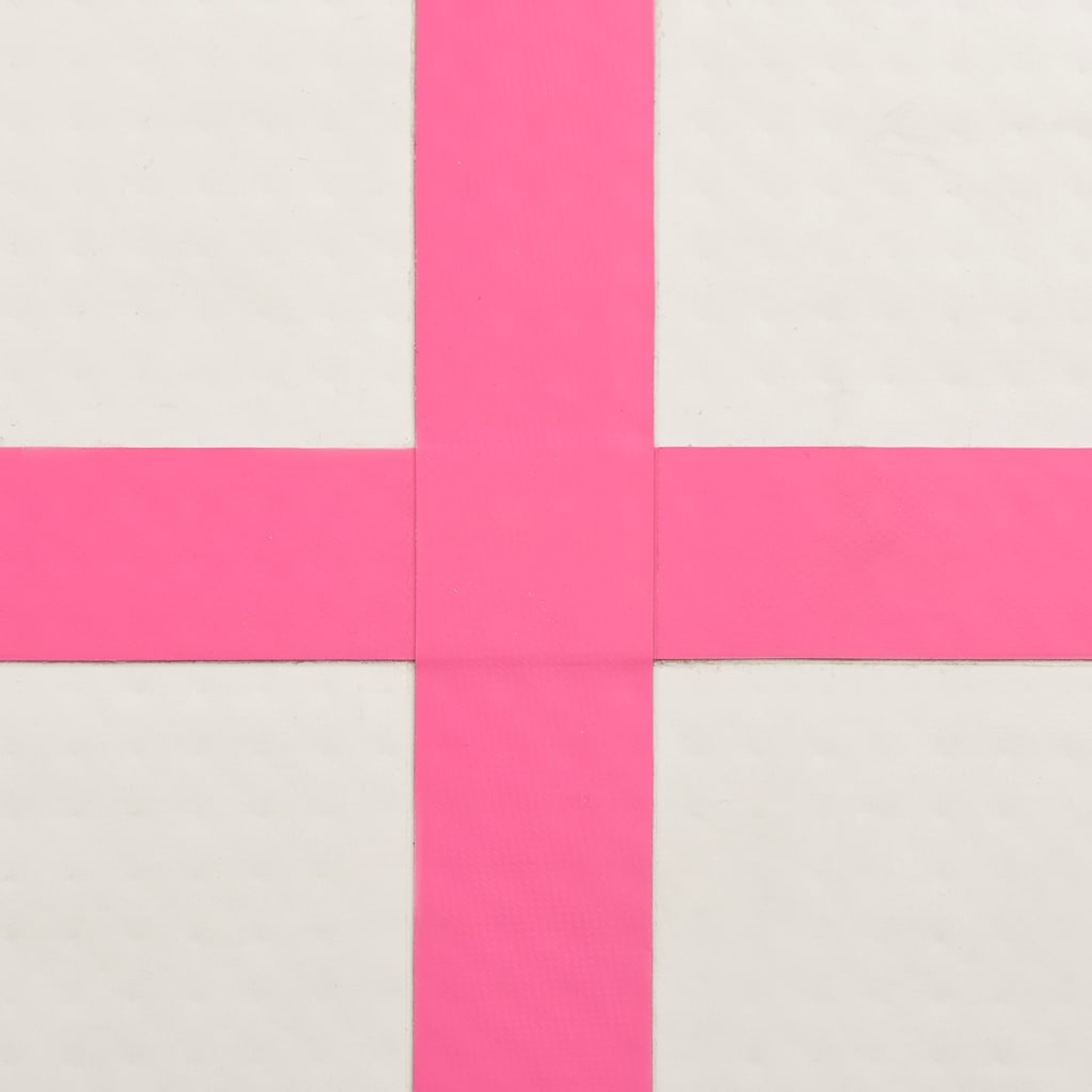 Ein weißer Hintergrund mit einem großen, leuchtend pinkfarbenen Kreuz in der Mitte. Das Kreuz besteht aus dicken, rechteckigen Balken.