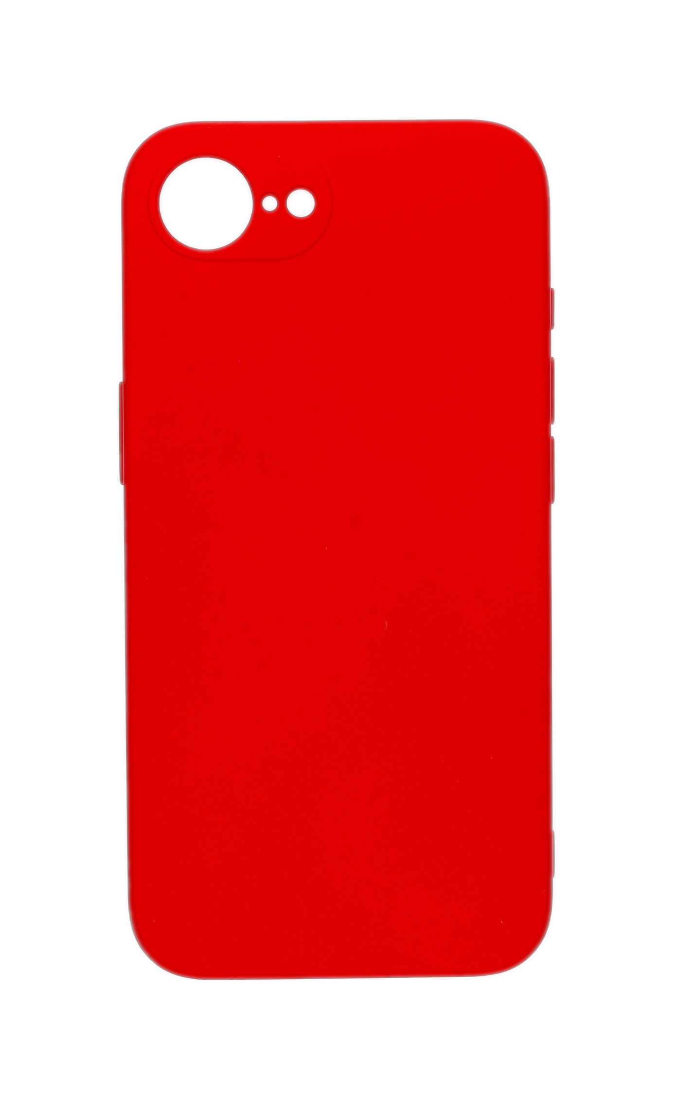 Eine rote Handyhülle mit Kamera- und Knopfausschnitten. Der Hintergrund ist weiß.