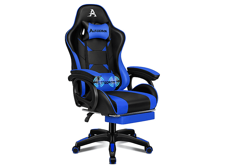 ALFORDSON mit Massage, verstellbar, PU-Leder Gaming-Stuhl