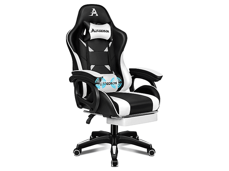 ALFORDSON mit Massage, verstellbar, PU-Leder Gaming-Stuhl